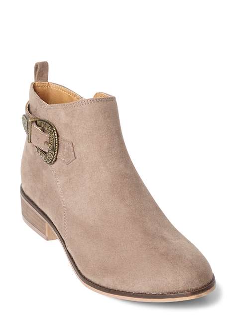 'Mary' Taupe Western Ankle Boots